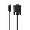 USB graafikaadapter Gembird A-CM-VGAM-01, USB-C VGA-le, 1920x1080, 0,15 m kaabel, must