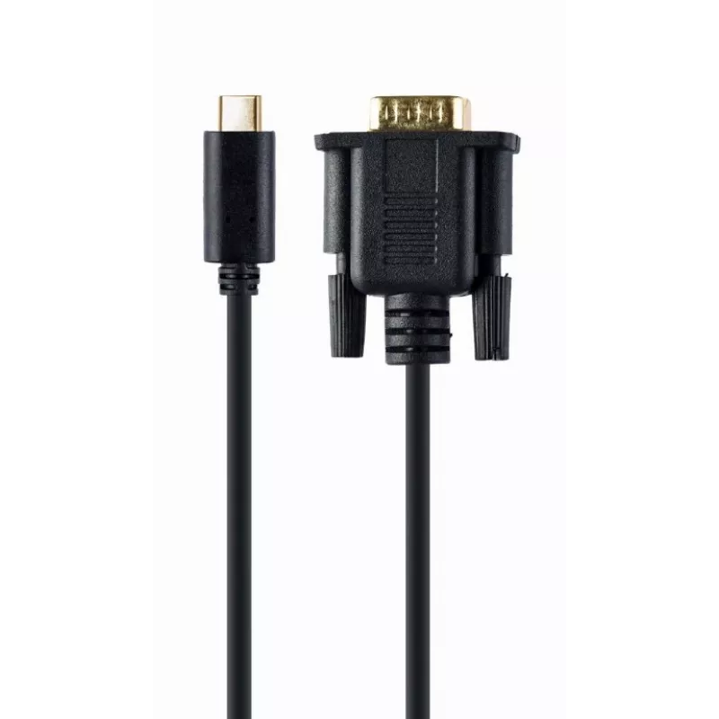 USB graafikaadapter Gembird A-CM-VGAM-01, USB-C VGA-le, 1920x1080, 0,15 m kaabel, must