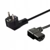 Toitekaabel SAVIO CL-116 — 1,8 m, must, nurga all toitepistik tüüp C kuni nurga all IEC C13, 3-sooneline 0,5 mm²