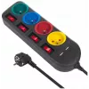 Pikendusjuhe MACLEAN MCE229B — 4 vahelduvvoolupistikut, 2× USB-A, 1,5 m kaabel, 10 A, tüüp F, siseruumidesse, must