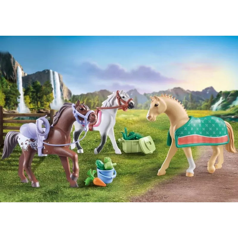 Playmobil 71356 Horses of Waterfall - Three Horses with Saddle