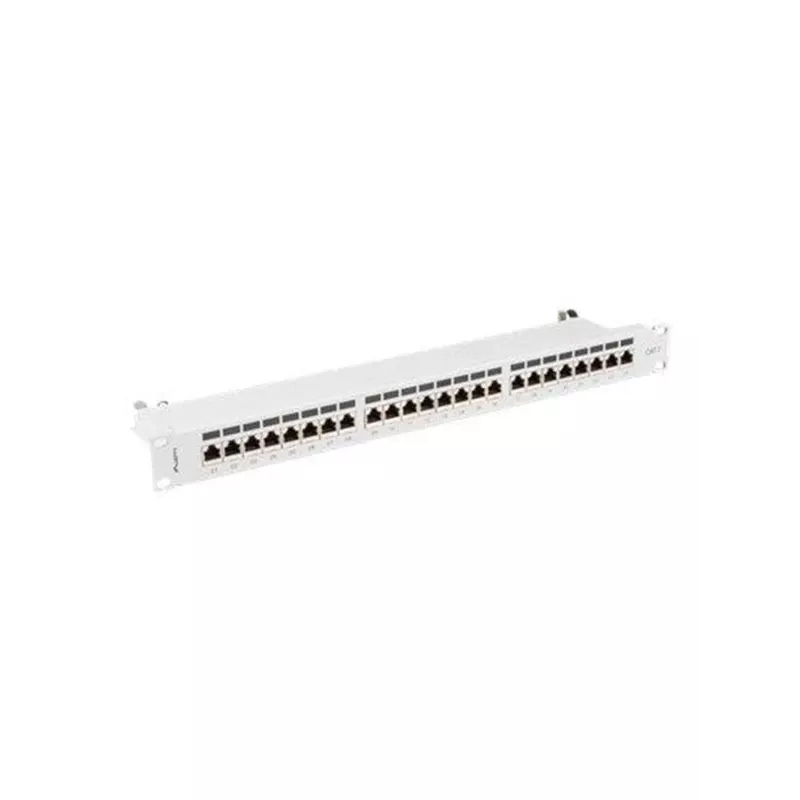 Patch panel 1U LANBERG PPS7-1024-S — 24 pordiga, Cat7, F/UTP, metall, 1U (445×102×44,5 mm)