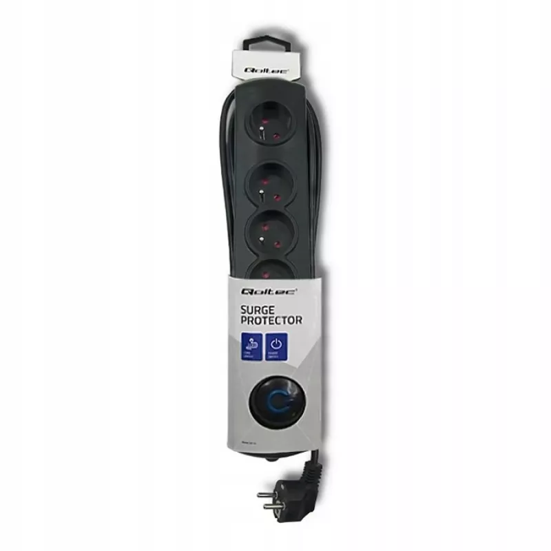 Liigpingekaitse Qoltec 50269 Must 5 pistikupesa 230V