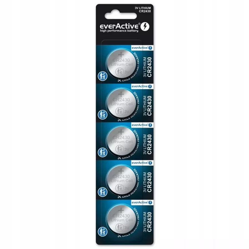 Nööpelement everActive CR2430 Liitium 3 V, 24,5 mm × 3 mm, 5 tk pakendis