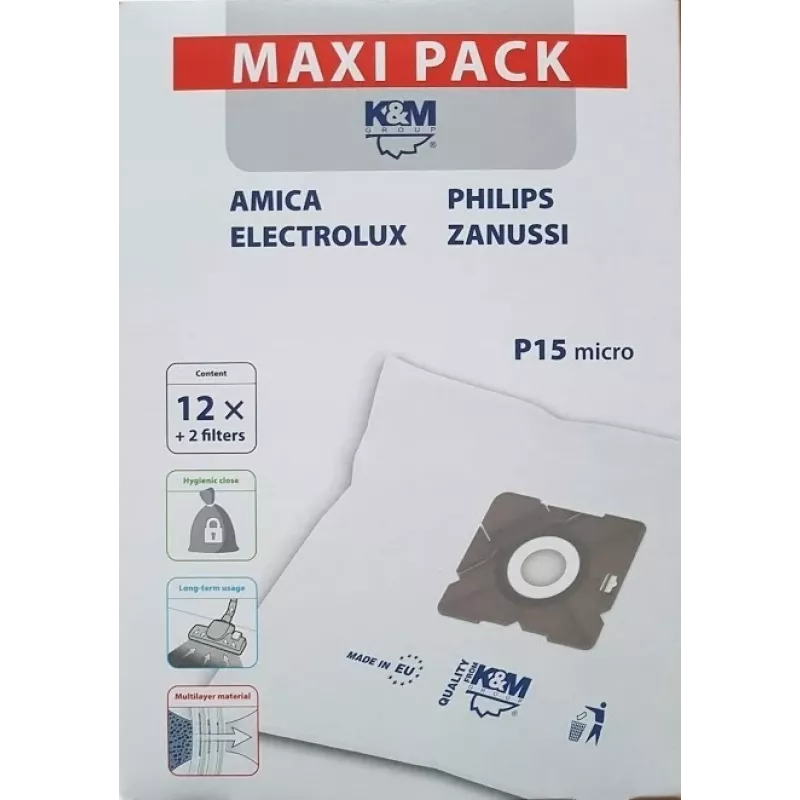 Tolmuimejakotid PHILIPS CONCEPT SENCOR ZANUSSI P15 maxi KM-P15-MX (12 tk.)