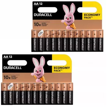 Duracell leelispatareide AA (LR6) komplekt — 24 elementi, ühekordsed