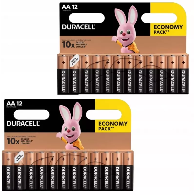 Duracell leelispatareide AA (LR6) komplekt — 24 elementi, ühekordsed