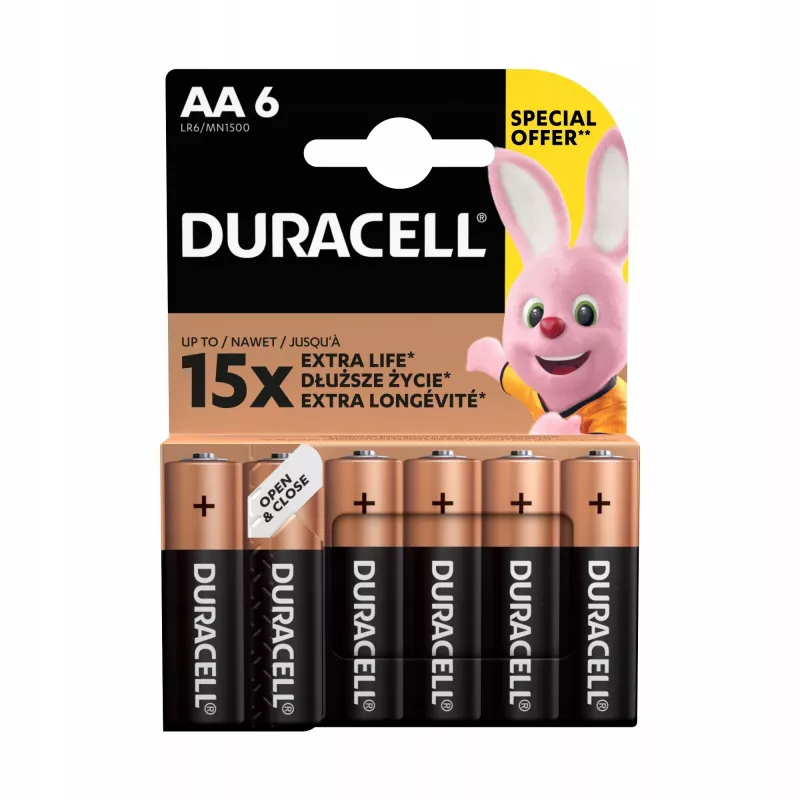 Patareipakend Duracell Basic AA / LR6 — 6 tk (leelispatarei)