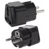 Toitepistiku adapter Maclean MCE155 NEMA 5-15P tüüp E FR must