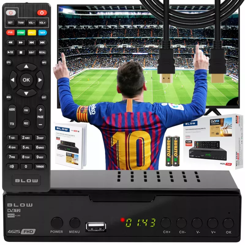 Digitaaltelevisiooni tuuner BLOW 4625FHD DVB-T2 H.265 maapealne vastuvõtja, HDMI, USB, SCART, Ethernet, S/PDIF