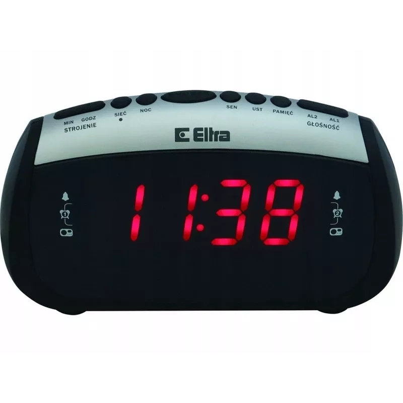 LED alarm clock radio Eltra ZOSIA 312PLL — must, PLL-tuuner, digitaalne ekraan