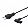 Toitekaabel SAVIO CL-144, 3 m, nurgeline 2-kontaktiline kuni IEC Type E pistik, must