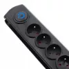 Liigpingekaitse Qoltec 50172 Must 6 pistikupesa 230V 5m