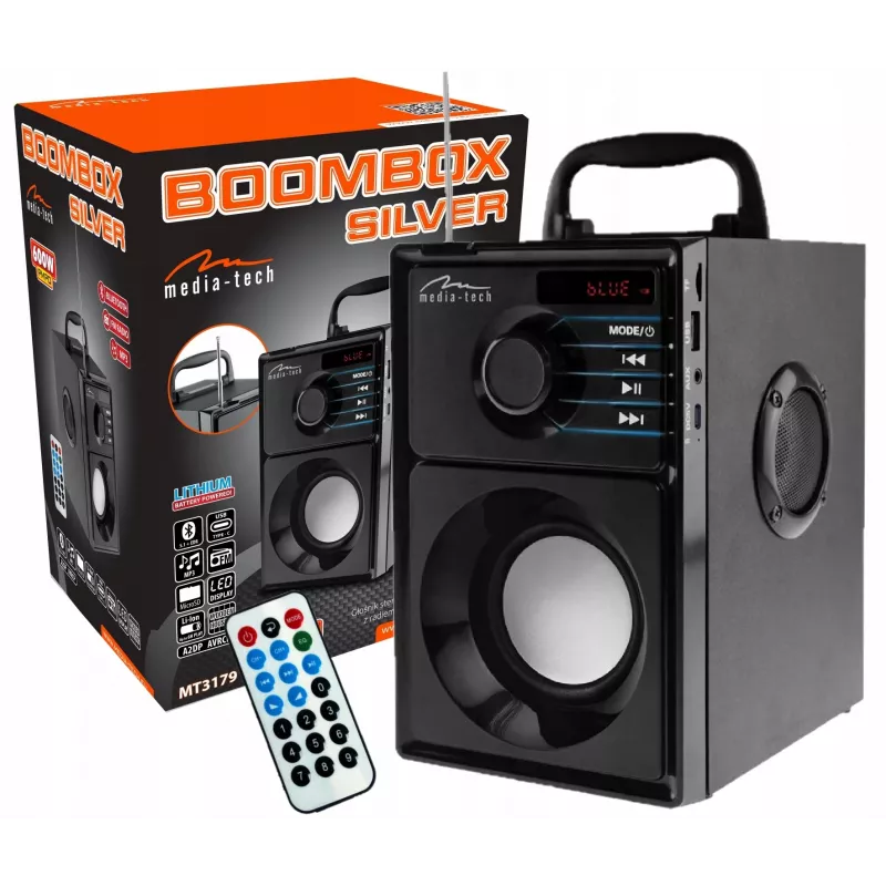 Juhtmevaba kõlar MEDIA-TECH MT3179, 20W (RMS 15W), Bluetooth 5.1, FM, MicroSD, USB, AUX, Li-Ion, 6 h, puitkere