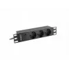 Lanberg PDU-03E-0200-BK toitejaotusseade (PDU) 3 vahelduvvoolu pistikupesa 1U must