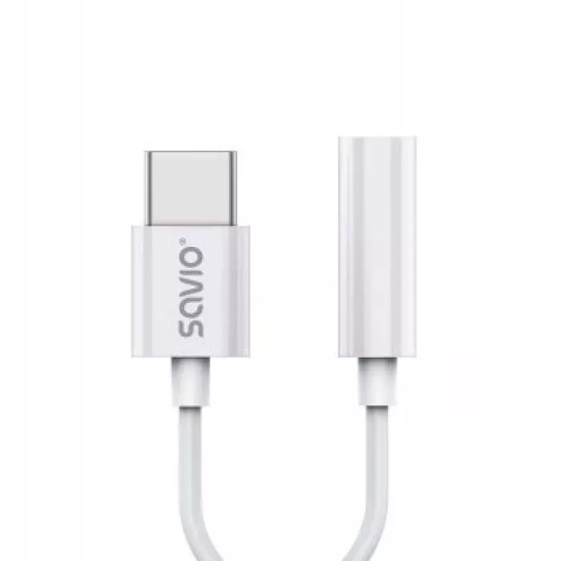 USB Type 3.1 C (M) – Jack 3.5mm (F) Audio adapter Valge SAVIO AK-51
