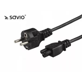 Toitekaabel SAVIO CL-67 1,2 m H03VV-F 3×0,75 mm² IEC C kuni CEE7/7 must