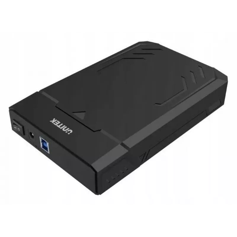 HDD/SSD-korpus Unitek Y-3035 — 2,5/3,5-tolline SATA, USB 3.2 Gen 1 (USB Type-B), 6 Gbit/s, must, vahelduvvooluadapter