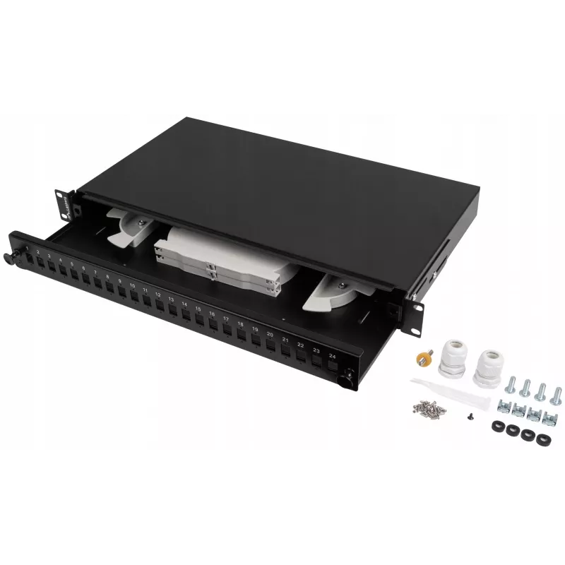 Valguskaabli jaotuskarp Rack 1U 24x SC LC 19