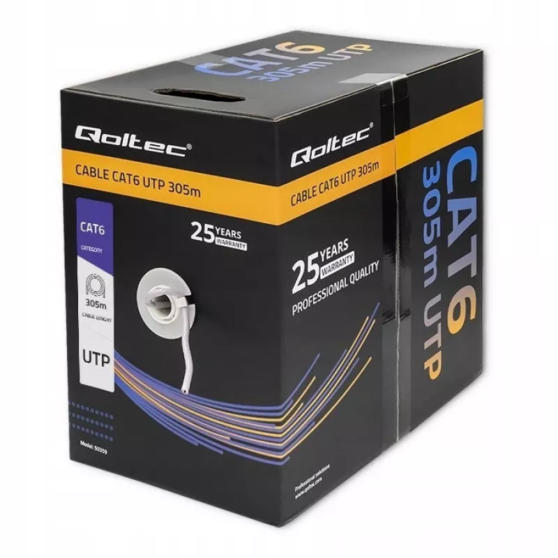 UTP-nöörkaabel QOLTEC 50359 RJ45 CAT6 305 m sinine