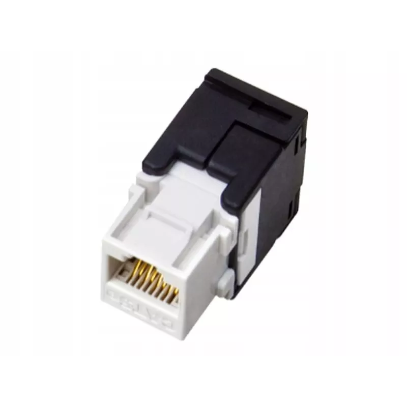 RJ45 juhtmepistik Alantec MB001, sirge emane, kullatud kontaktid, AWG 22/24, 568 A, termoplast, must/valge