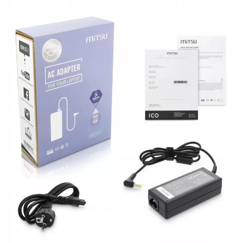 MITSU toiteadapter Acerile 5ZM004 — 19V 3,42A vahelduvvooluadapter, ühilduv Aceri sülearvutitega