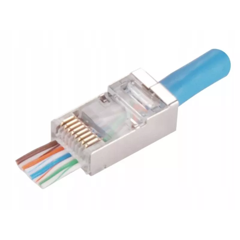 RJ45 STP Cat.5e sirge pistik Alantec WT116 pakk 100 tk, varjestatud pistik 8P8C kaablitele