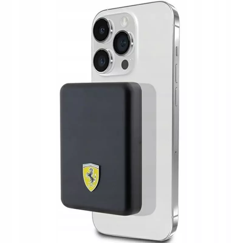 Ferrari Võimsusbank FEPB5MNCAK 15W 5000mAh Must/Must Metal Logo MagSafe