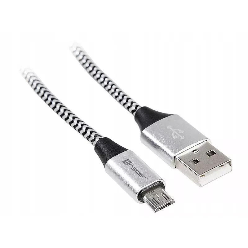 USB-kaabel Tracer TRAKBK46928 1 m USB A Micro-USB B Must Hõbedane