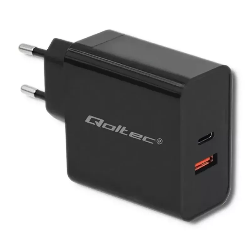 Toiteadapter QOLTEC 51716 — vahelduvvool 220–240 V kuni 20 V 3 A (63 W), must, siseruumides kasutatav universaalne laadija