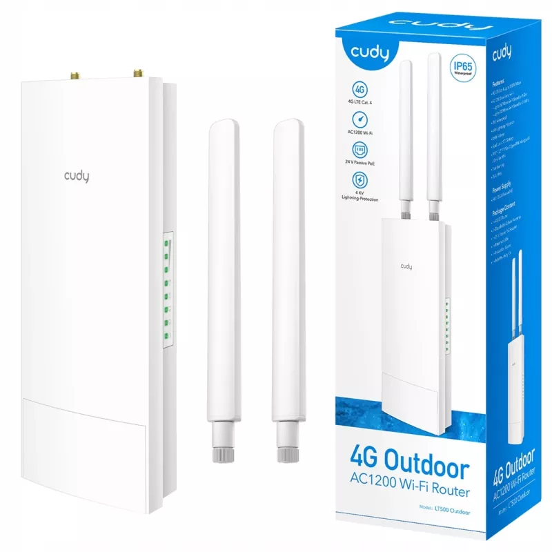 Cudy LT500 traadita ruuter Fast Ethernet Dual-band (2,4 GHz / 5 GHz) 4G Valge