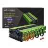 Qoltec Monolith Pingemuundur | Aku laadimine | UPS | 2000W | 4000W | 12V kuni 230V | Puhas siinus | LCD must-roheline