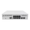 Hallatav L3 lüliti MikroTik CRS310-8G+2S+IN — 8× 2.5G RJ-45, 2× SFP+, PoE, 1U rack-paigaldus, Valge