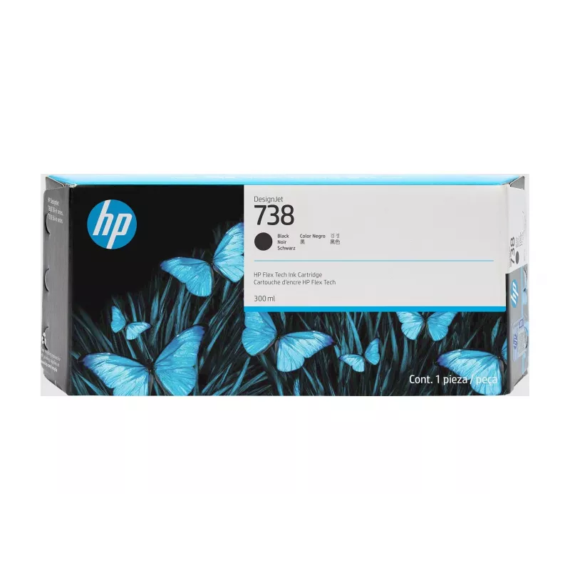 HP 738 300-ml must DesignJet tindikassett