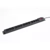 Armac M12 19-tolline riiuli toitepistikupesa, 12x 230V, vertikaalne, 1,5 m, must (M12/15/CZ)