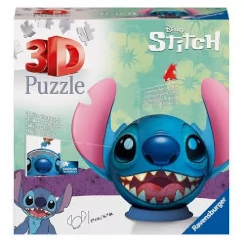 Ravensburger Disney Stitch 3D Pusle lastele alates 6. eluaastast – 72 tükki – liimi pole vaja – lihavõttekingitus lastele