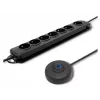 Liigpingekaitse Qoltec 50171 Must 7 vahelduvvoolupistikut 230V 1.5m