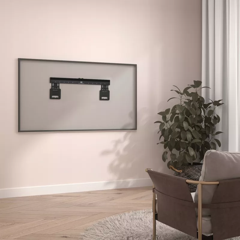 Maclean MC-481 Ultra Flat Slim TV seinakinnitusklamber 37-80 tolli, lame ja kumer, kuni 75 kg, VESA 600x400 universaalne TV kinnitus