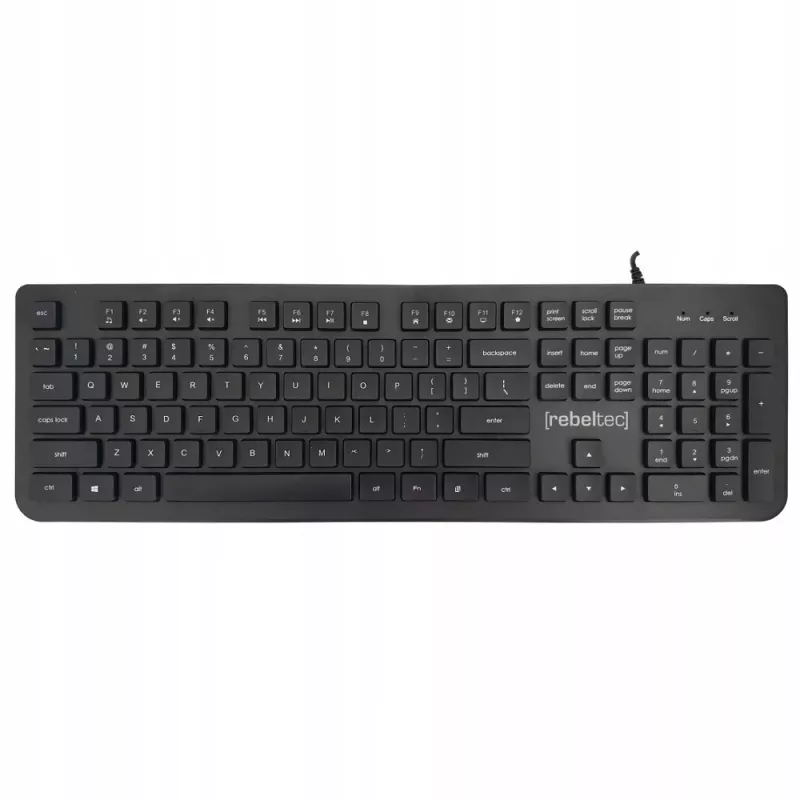 Juhtmega USB täissuuruses klaviatuur Rebeltec Spiro RBLKLA00041 — must