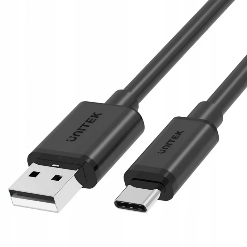 USB-A kuni USB-C kaabel Unitek C14068BK, 2 m, USB 2.0, must, isane-isane