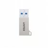 USB-pistikuadapter Unitek A1034NI, hõbedane, USB 2.0/3.2 Gen1, kuni 5 Gbit/s, tsinkkest, 36×16,7×5,7 mm