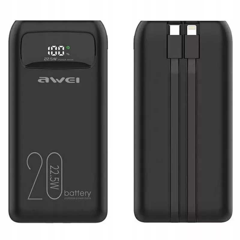 Akupank 20000mAh P169 K 22.5W USB-C + Apple kaabel