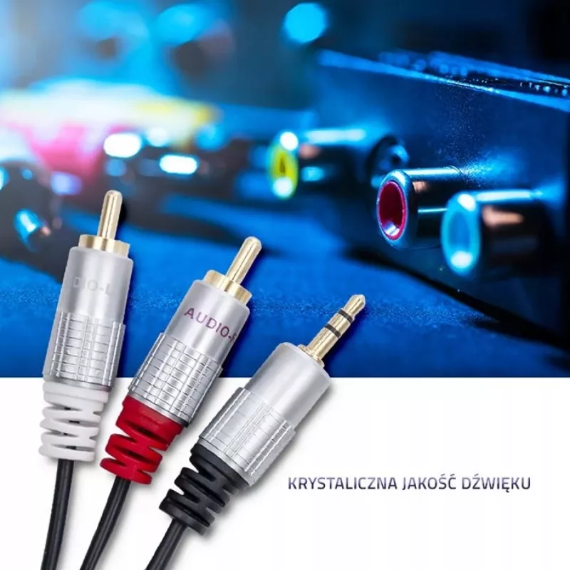 Audio kaabel Qoltec 52341 3m 2xRCA 3.5mm Must