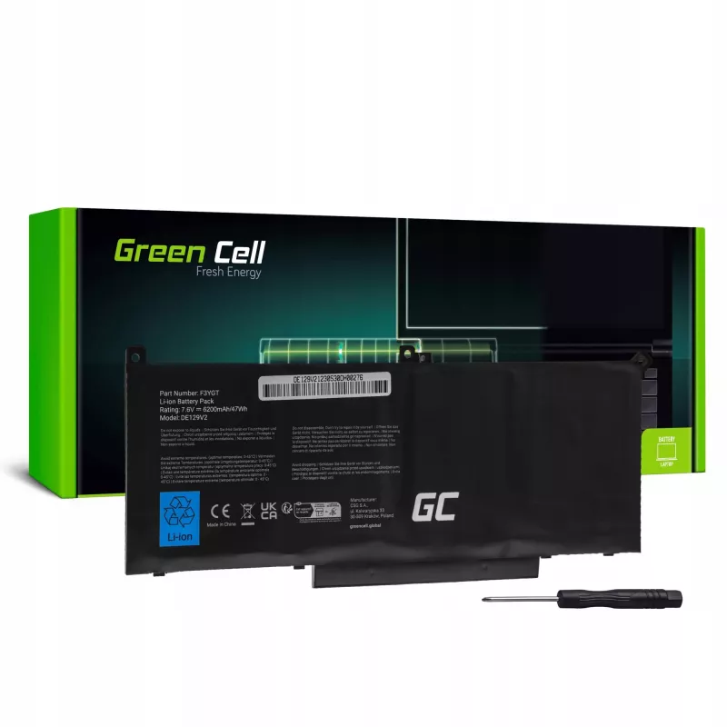 Sülearvuti aku F3YGT 7,6V 6200mAh Dell Latitude 7280 7290 7380 7490 jaoks