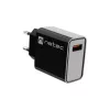 NATEC kiirlaadimisega sise-võrgulaadur Ribera — 18 W (5–15 V, kuni 3 A), 1× USB-A, Huawei FCP/SCP, must