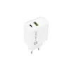 Sisetingimustes vahelduvvoolu kiirlaadija NATEC RIBERA 12V 20W USB-C PD 3.0 + USB-A Samsung AFC valge