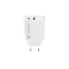 Sisetingimustes vahelduvvoolu kiirlaadija NATEC RIBERA 12V 20W USB-C PD 3.0 + USB-A Samsung AFC valge