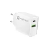 Sisetingimustes vahelduvvoolu kiirlaadija NATEC RIBERA 12V 20W USB-C PD 3.0 + USB-A Samsung AFC valge