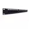 Paigalduspaneel 19 24 porti, CAT6, S/FTP, 1U, kaabli toega, must (komplektne)