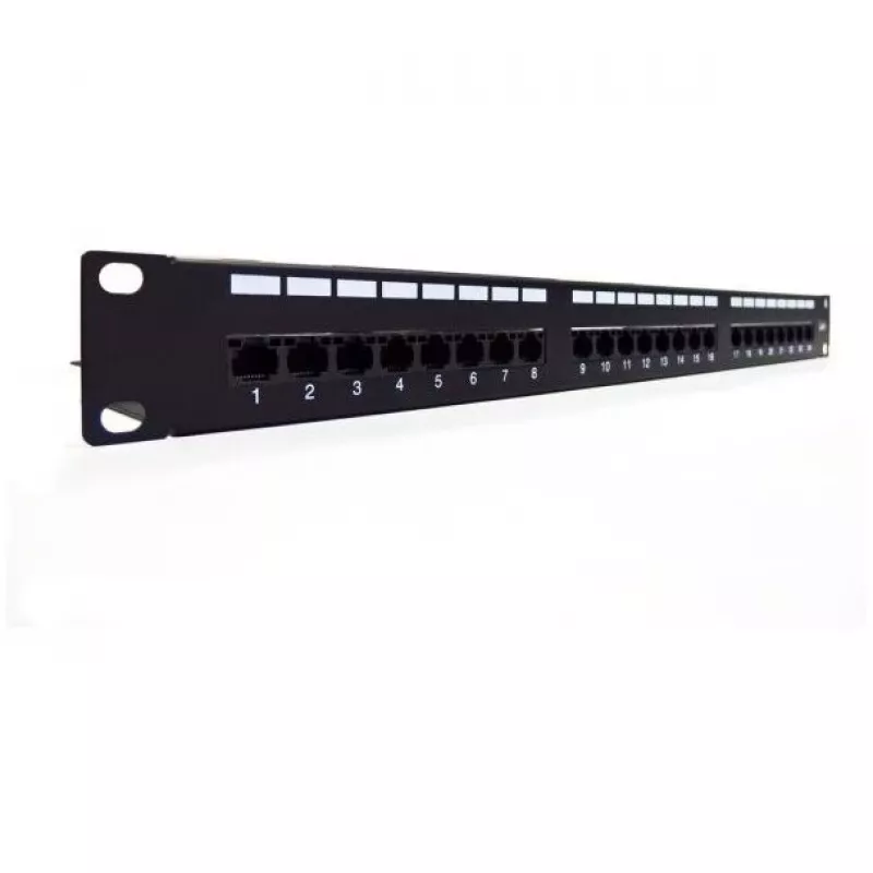 Paigalduspaneel 19 24 porti, CAT6, S/FTP, 1U, kaabli toega, must (komplektne)